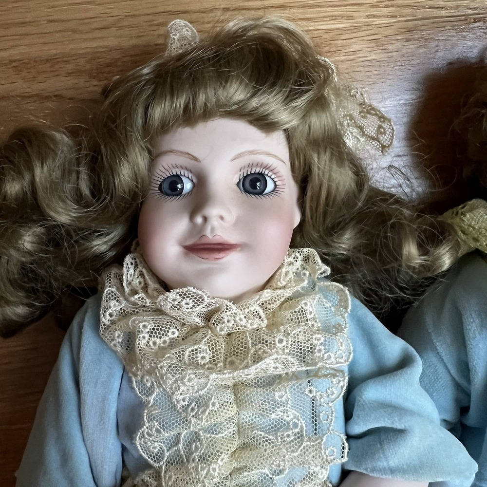 1985 Cindy McClure Forget Me Nots Dolls 16" Pair Boy & Girl Vintage Porcelain - Picture 9 of 15